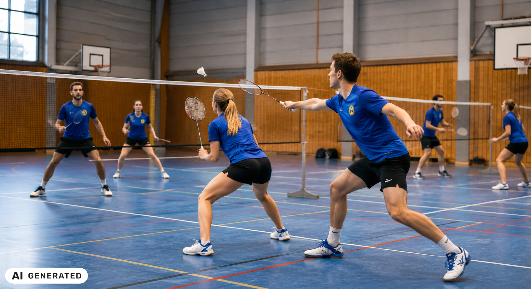 Badminton Menschen AI