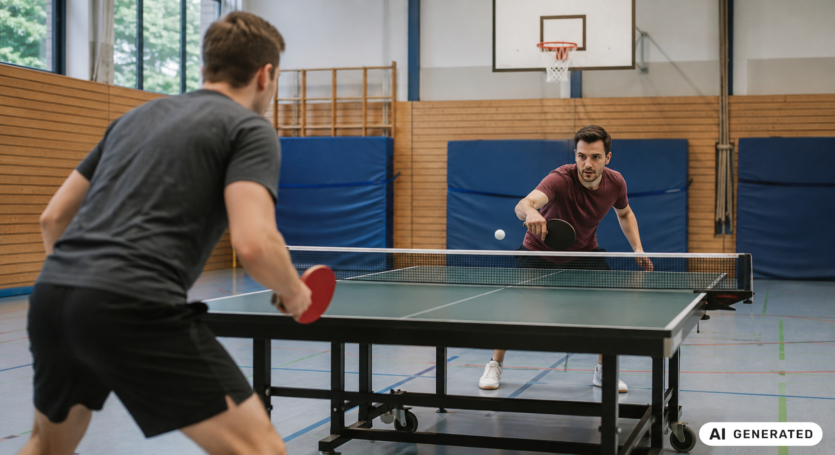 Menschen Tischtennis AI